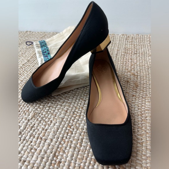 TORY BURCH | Square Toe Block Heels with Dust Bag | Size 7.5 - Picture 3 of 15